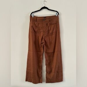 Maeve Brown Linen Women’s Cropped Pants